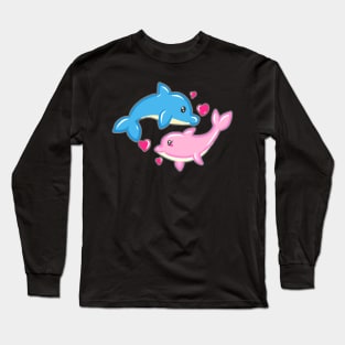 cute dolphin design whale fish animal welfare dolphin Long Sleeve T-Shirt